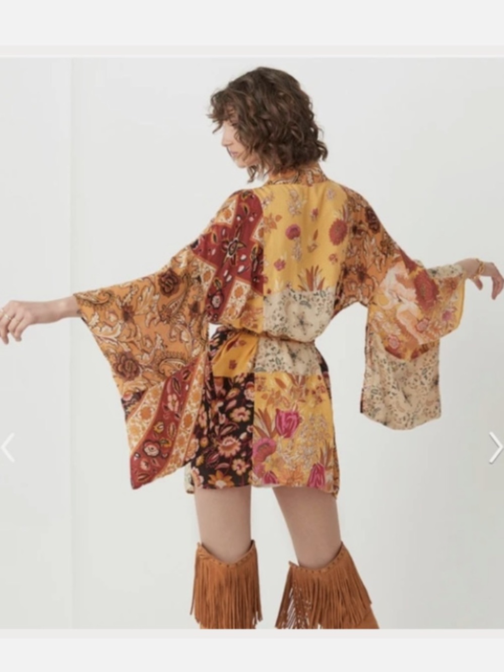 Spell Renew Patchwork Robe Amber - Picture 2 of 11